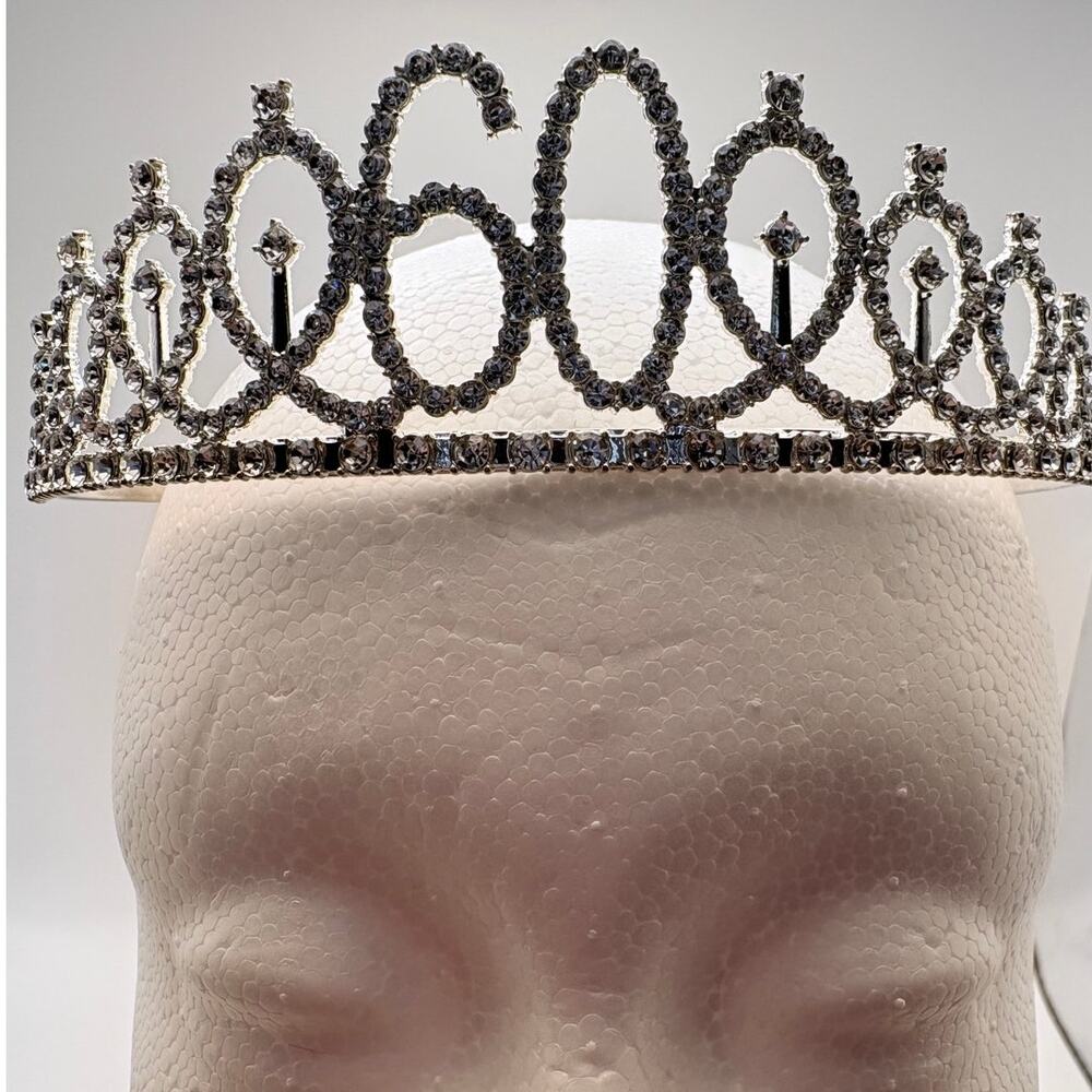 Silver-Tone and Clear Rhinestone 60th Birthday Tiara